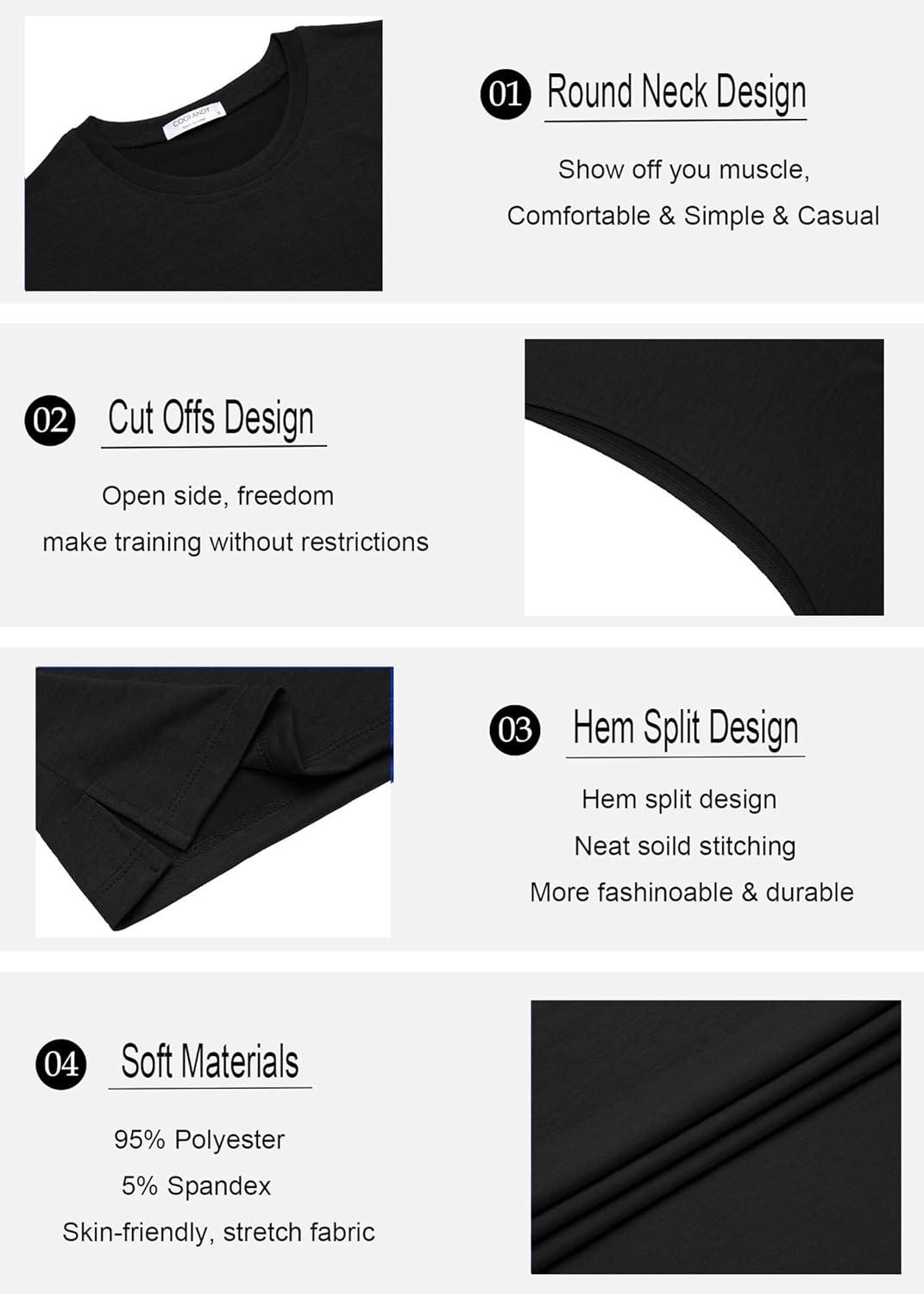 imageCOOFANDY Men Workout Tank Top 2 Pack Gym Bodybuilding Sleeveless Muscle T ShirtsBlack1pcs