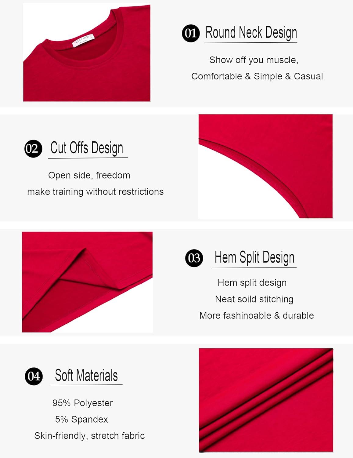 imageCOOFANDY Men Workout Tank Top 2 Pack Gym Bodybuilding Sleeveless Muscle T ShirtsBlackRed2pcs