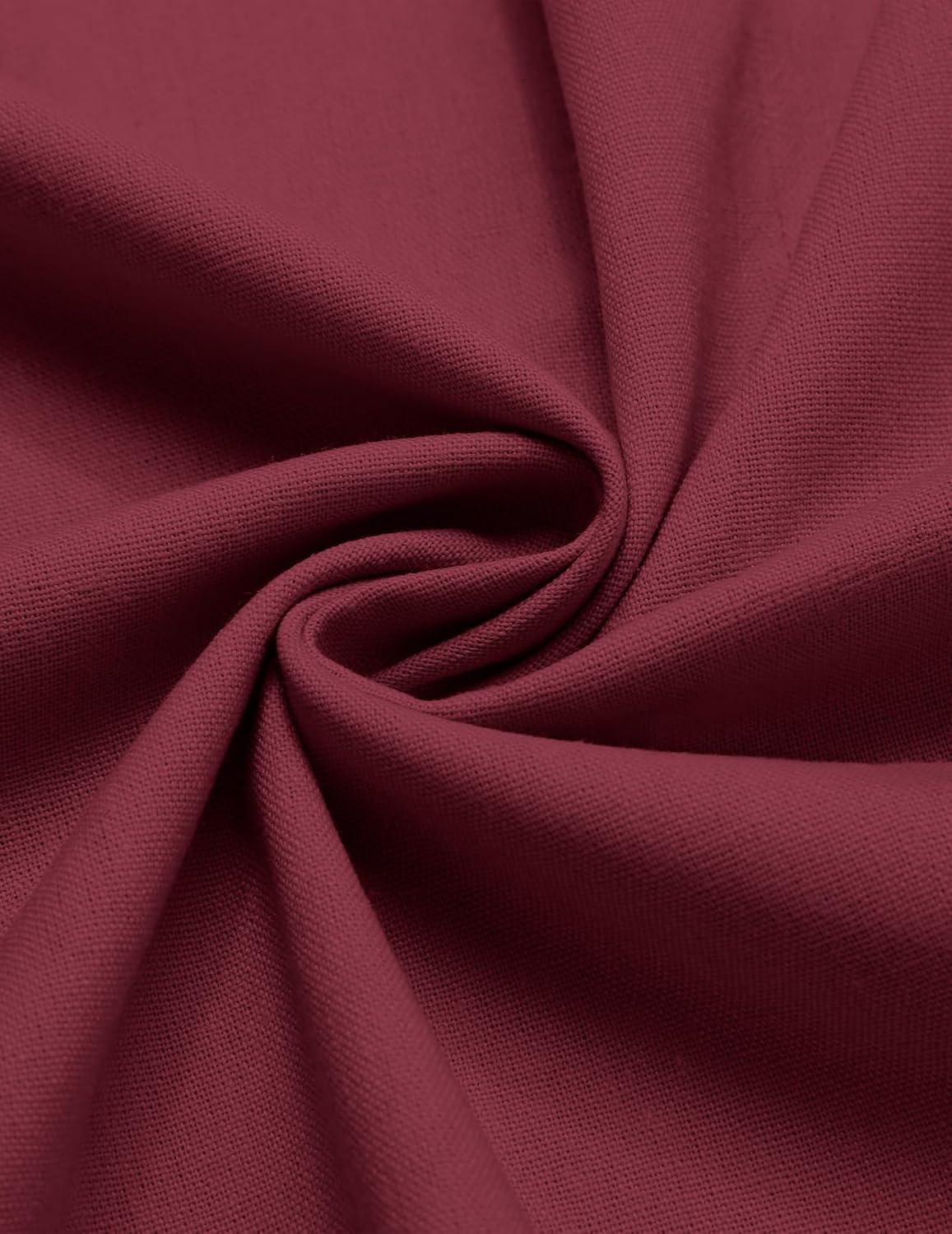 imageCOOFANDY Mens 2 Piece Linen Suits Set Regular Fit Casual Linen Lightweight Suit Summer Beach WeddingWine Red