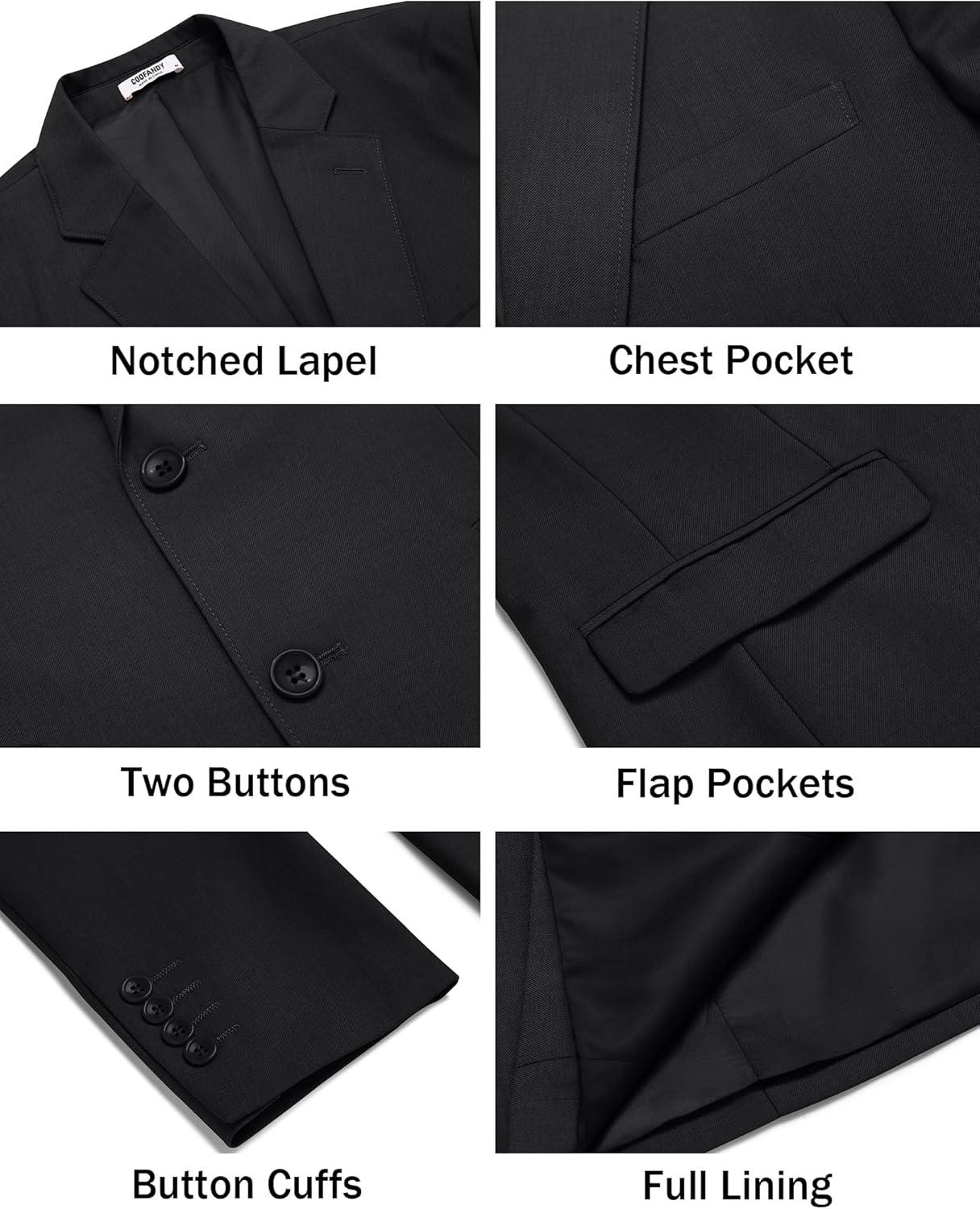 imageCOOFANDY Mens Casual Blazer Lightweight Sport Coats Two Buttons Slim Fit Suit Jacket for Business Wedding DressBlack