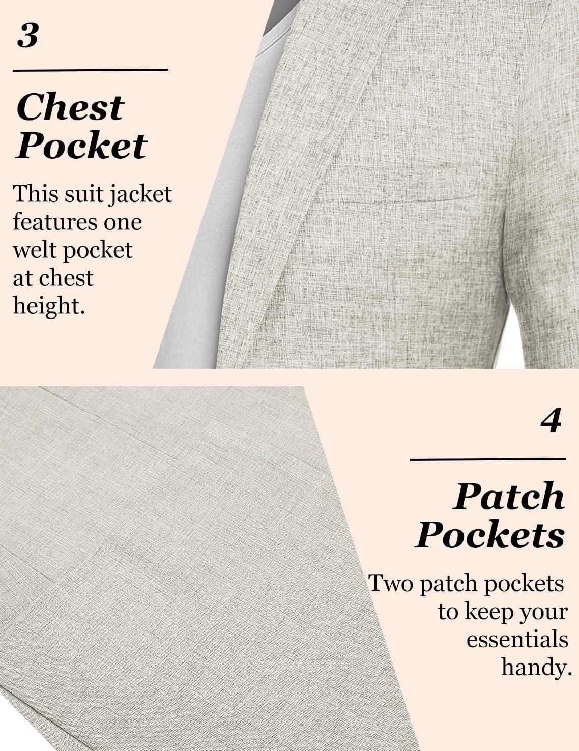 imageCOOFANDY Mens Casual Blazer Slim Fit Sport Coat Lightweight Two Button Suit JacketsLight Grey