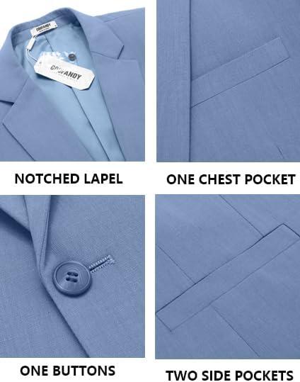 imageCOOFANDY Mens Casual Blazer Slim Fit Suit Jacket Lightweight One Button Business Sport CoatsBlue