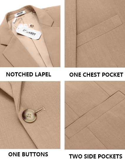 imageCOOFANDY Mens Casual Blazer Slim Fit Suit Jacket Lightweight One Button Business Sport CoatsKhaki