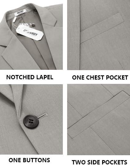imageCOOFANDY Mens Casual Blazer Slim Fit Suit Jacket Lightweight One Button Business Sport CoatsLight Grey