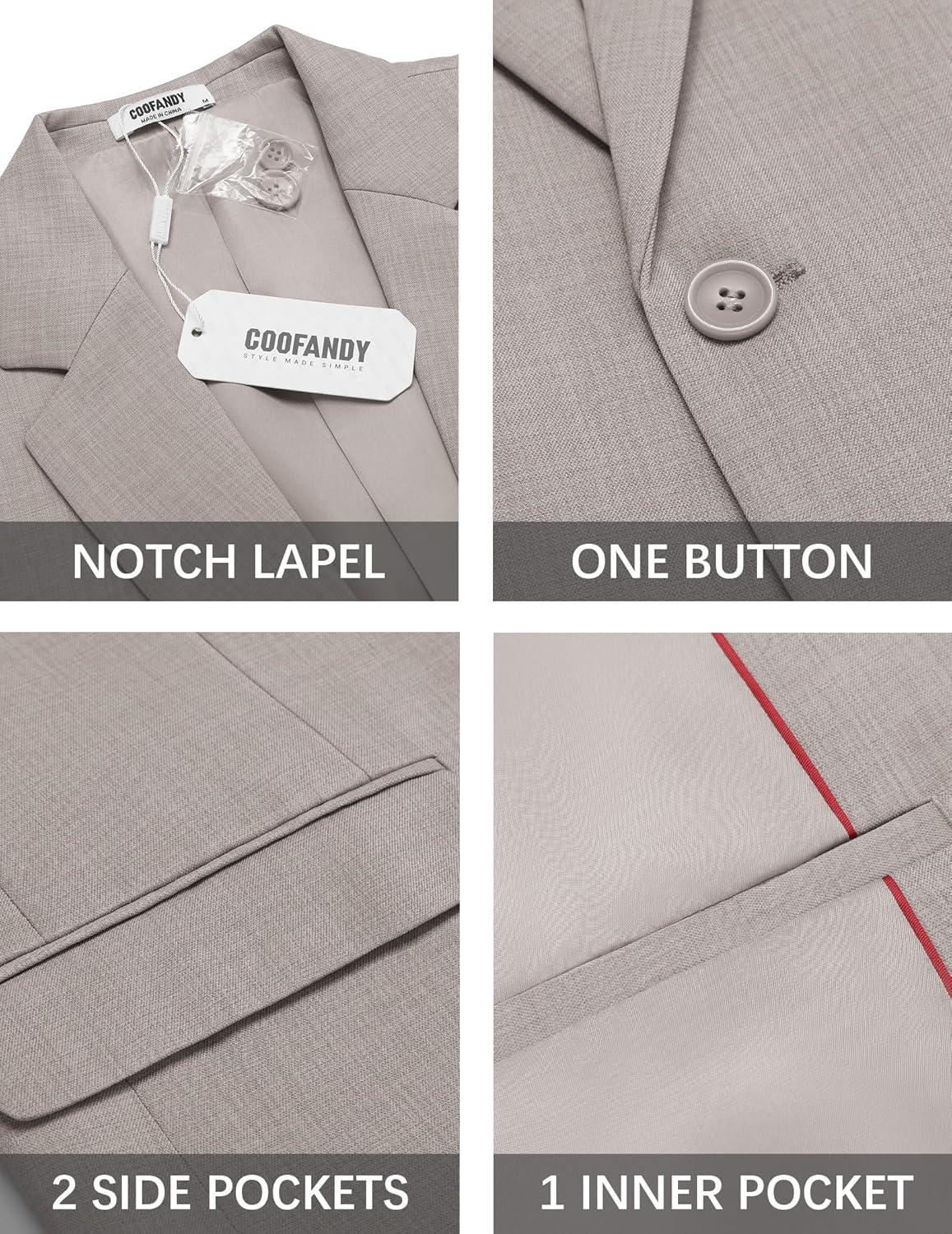 imageCOOFANDY Mens Casual Blazer Suit Jackets One Button Sport Coats Lightweight Business Sports JacketsLight Gray