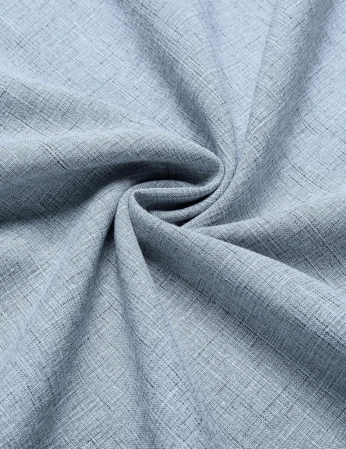 imageCOOFANDY Mens Casual Henley Shirt Band Collar Short Sleeve Shirt Summer Beach Hippie TShirtAflecking Blue