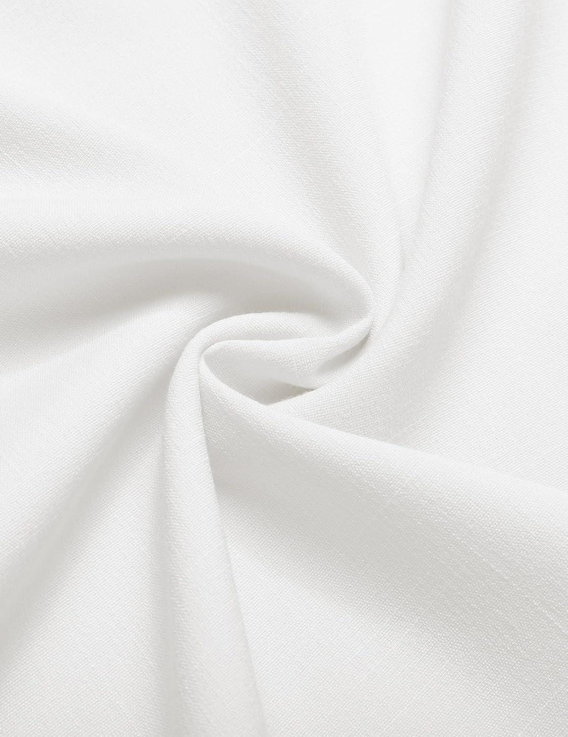 imageCOOFANDY Mens Casual Henley Shirt Band Collar Short Sleeve Shirt Summer Beach Hippie TShirtAwhite