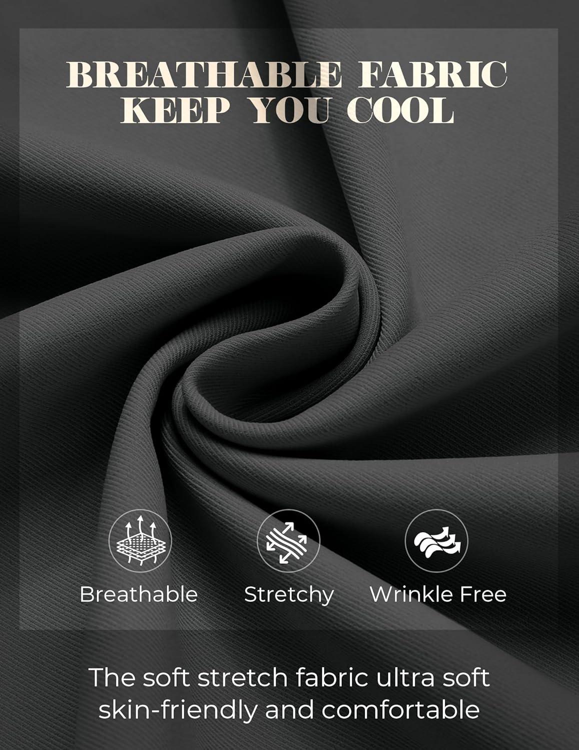 imageCOOFANDY Mens Casual Pants Elastic Waist Chino Pants Lightweight Drawstring Pants with PocketsDark Gray