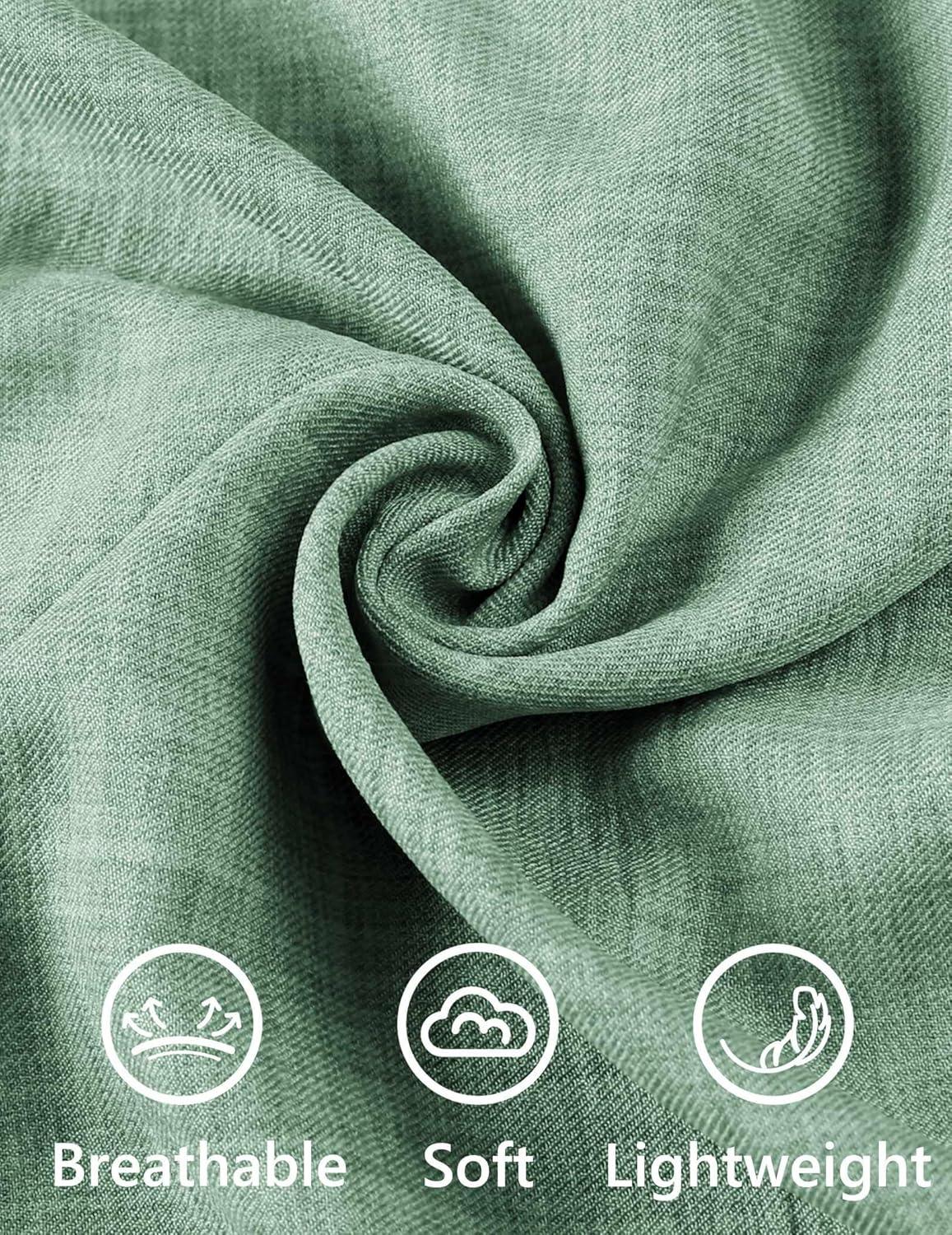 imageCOOFANDY Mens Casual Short Sleeve Button Down Shirts Cuban Linen Textured Shirt Summer Beach WearSage Green