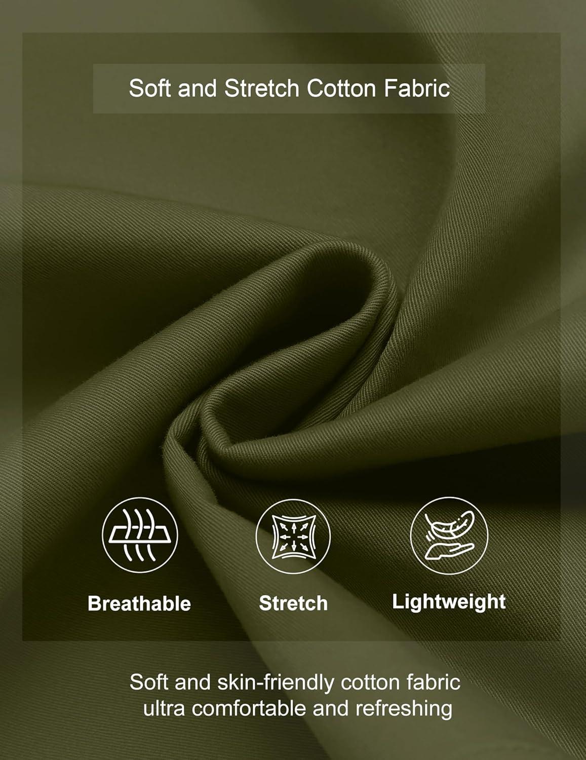 imageCOOFANDY Mens Casual Shorts Cotton Elastic Waist Drawstring Shorts Lightweight Summer Beach ShortsArmy Green