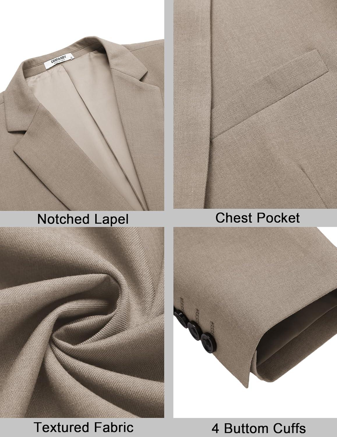 imageCOOFANDY Mens Casual Sport Coat Regular Fit Lightweight Blazers Jacket Two Button Business Suit JacketsMoon Grey