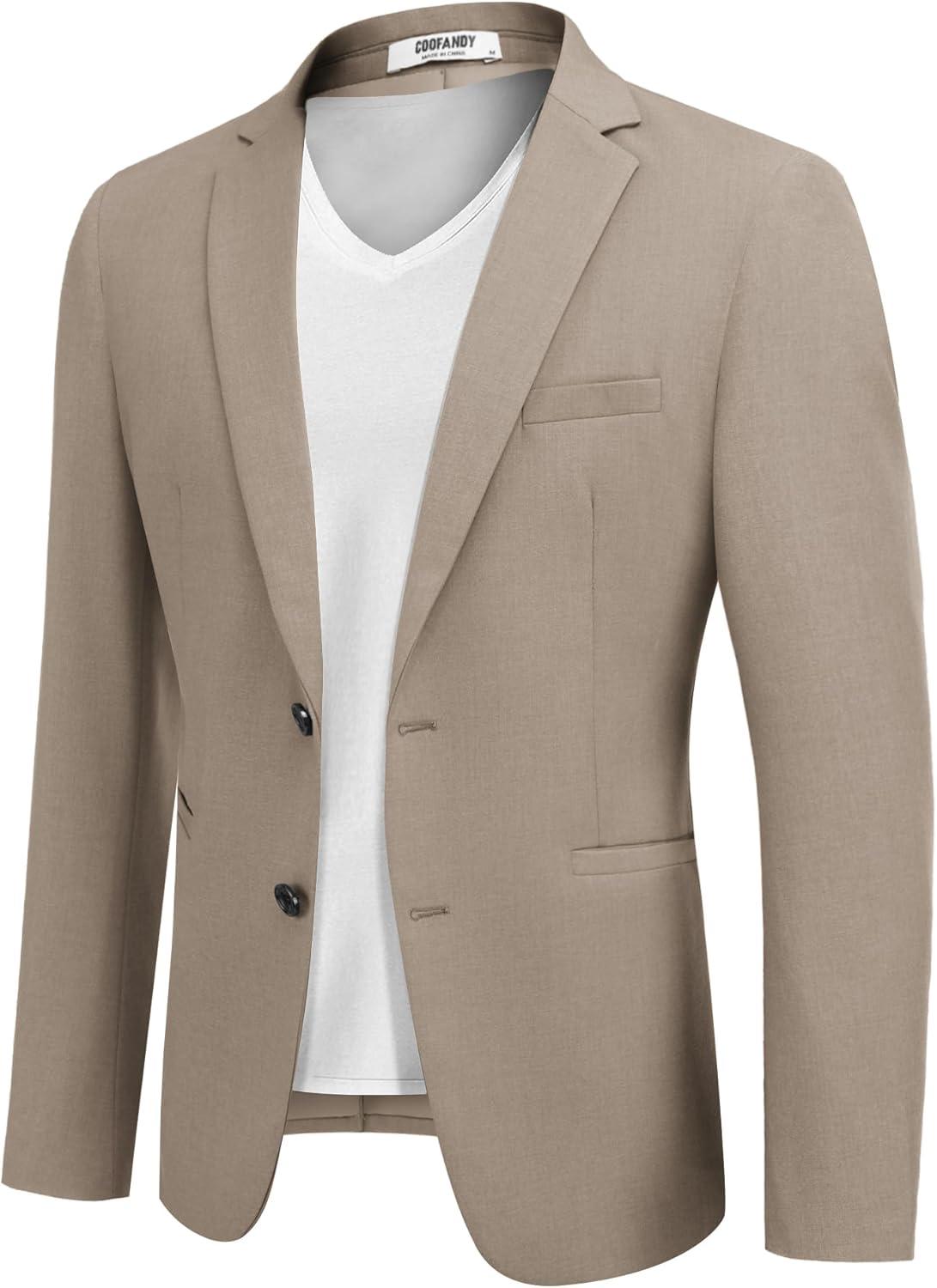 imageCOOFANDY Mens Casual Sport Coat Regular Fit Lightweight Blazers Jacket Two Button Business Suit JacketsMoon Grey