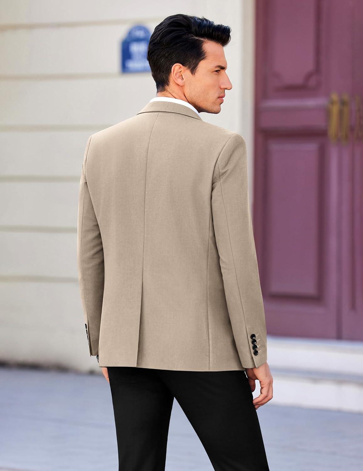 imageCOOFANDY Mens Casual Sport Coat Regular Fit Lightweight Blazers Jacket Two Button Business Suit JacketsMoon Grey