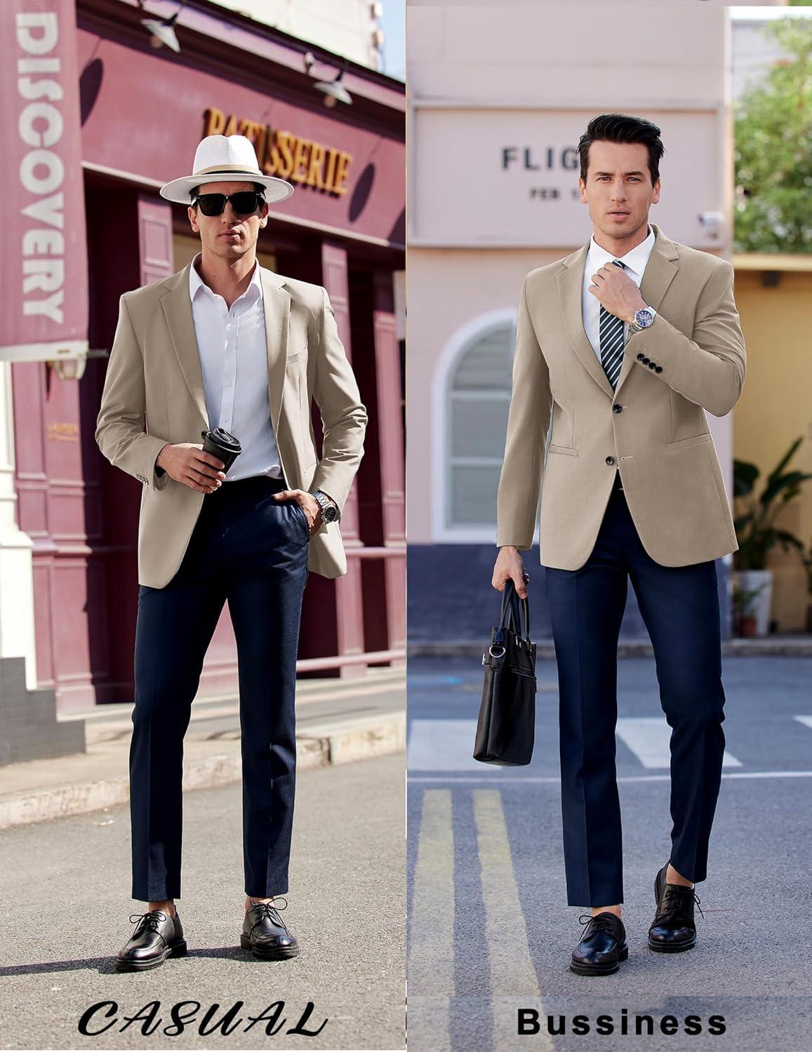 imageCOOFANDY Mens Casual Sport Coat Regular Fit Lightweight Blazers Jacket Two Button Business Suit JacketsMoon Grey