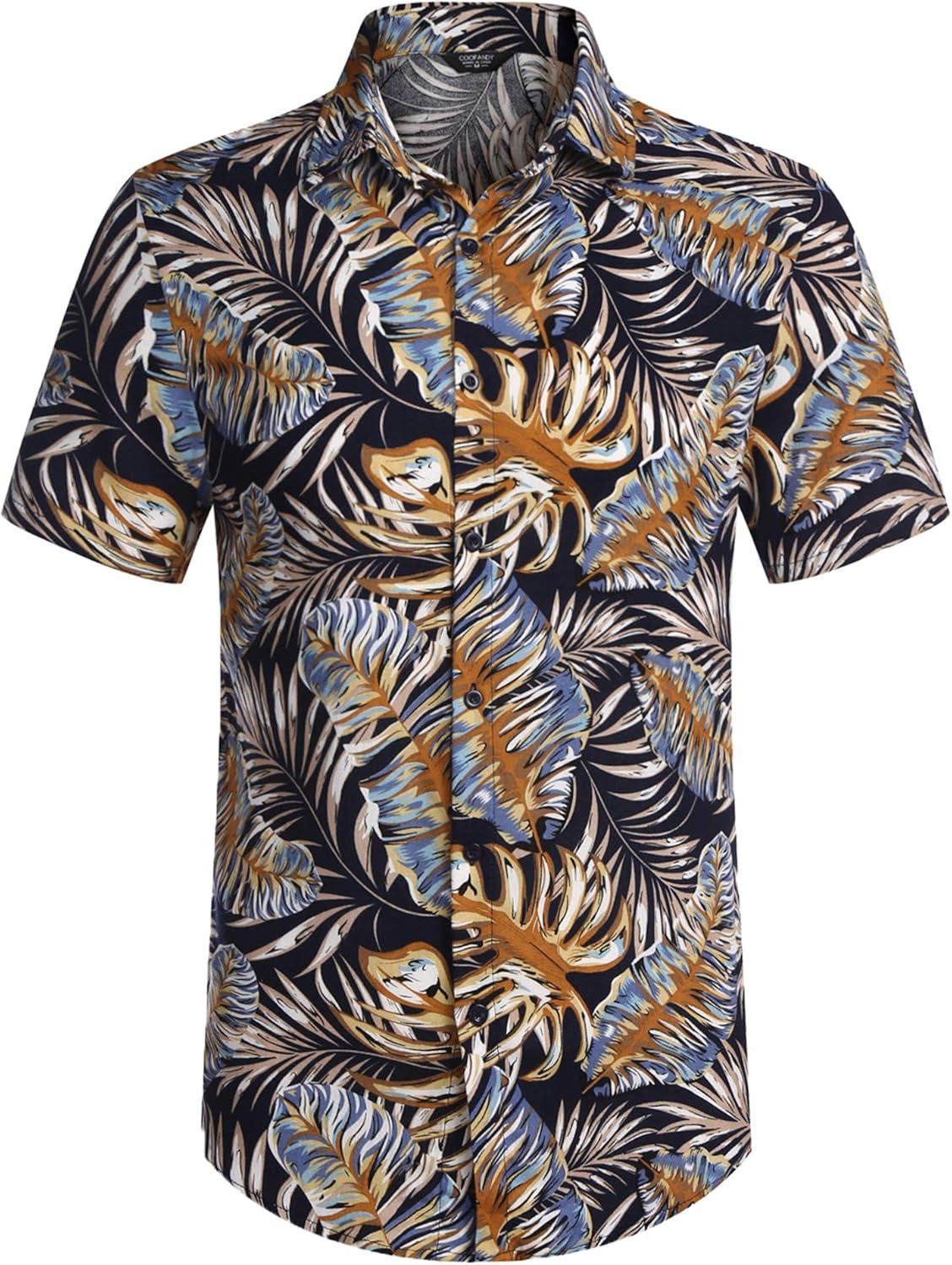 imageCOOFANDY Mens Hawaiian Matching Set Summer Beach 2 Piece Outfits Flower Button Down Shirts and Shorts Vacation OutfitsMulticolor