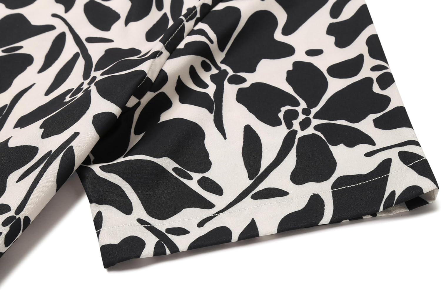 imageCOOFANDY Mens Hawaiian Shirts Short Sleeve Button Down Aloha Shirt Casual Beach ClothesBeige Black Flower