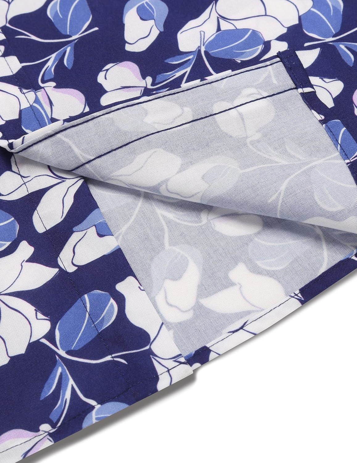 imageCOOFANDY Mens Hawaiian Shirts Short Sleeve Casual Button Down Tropical Beach ShirtB Navy Blue White Floral