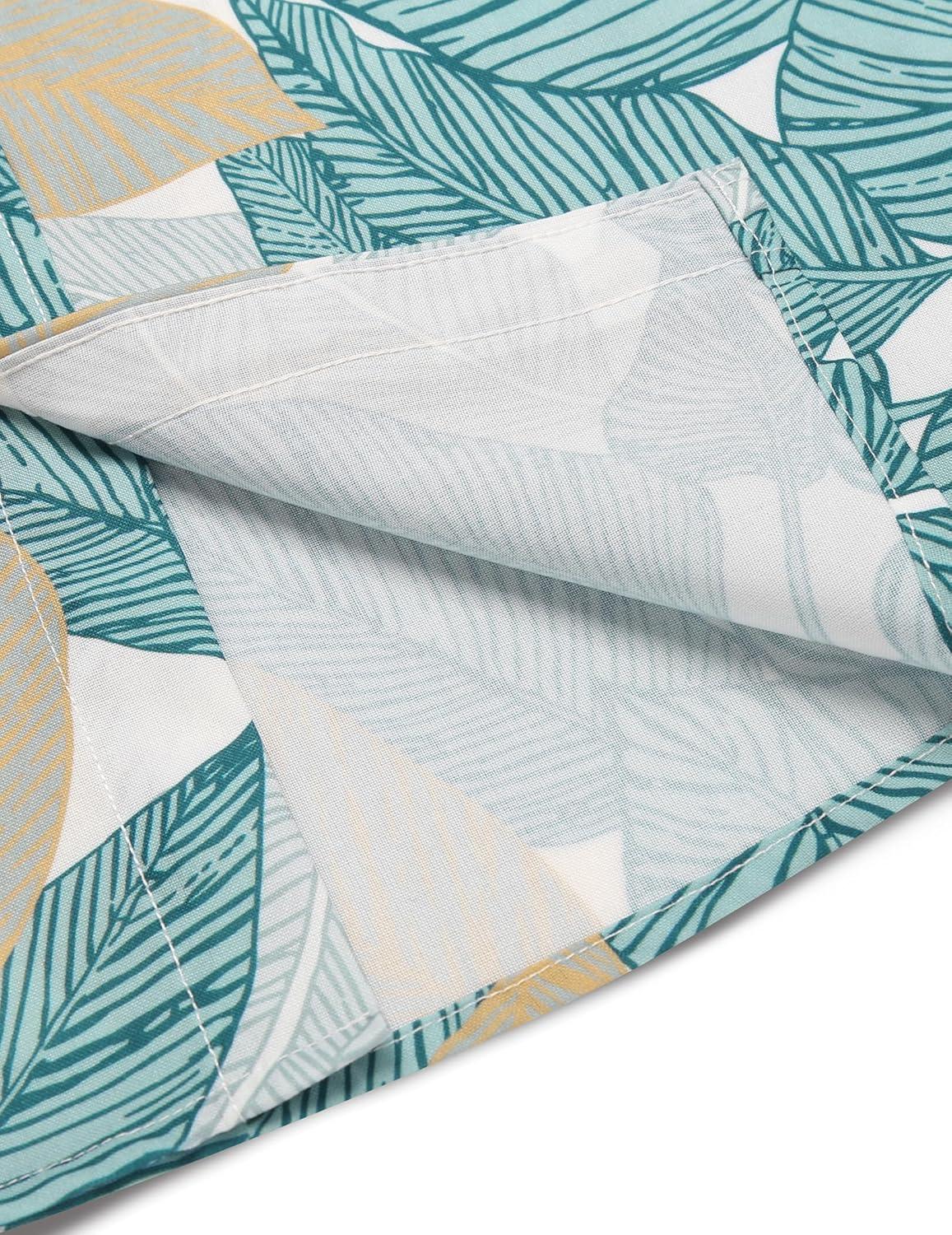 imageCOOFANDY Mens Hawaiian Shirts Short Sleeve Casual Button Down Tropical Beach ShirtGreen Yellow Leaf