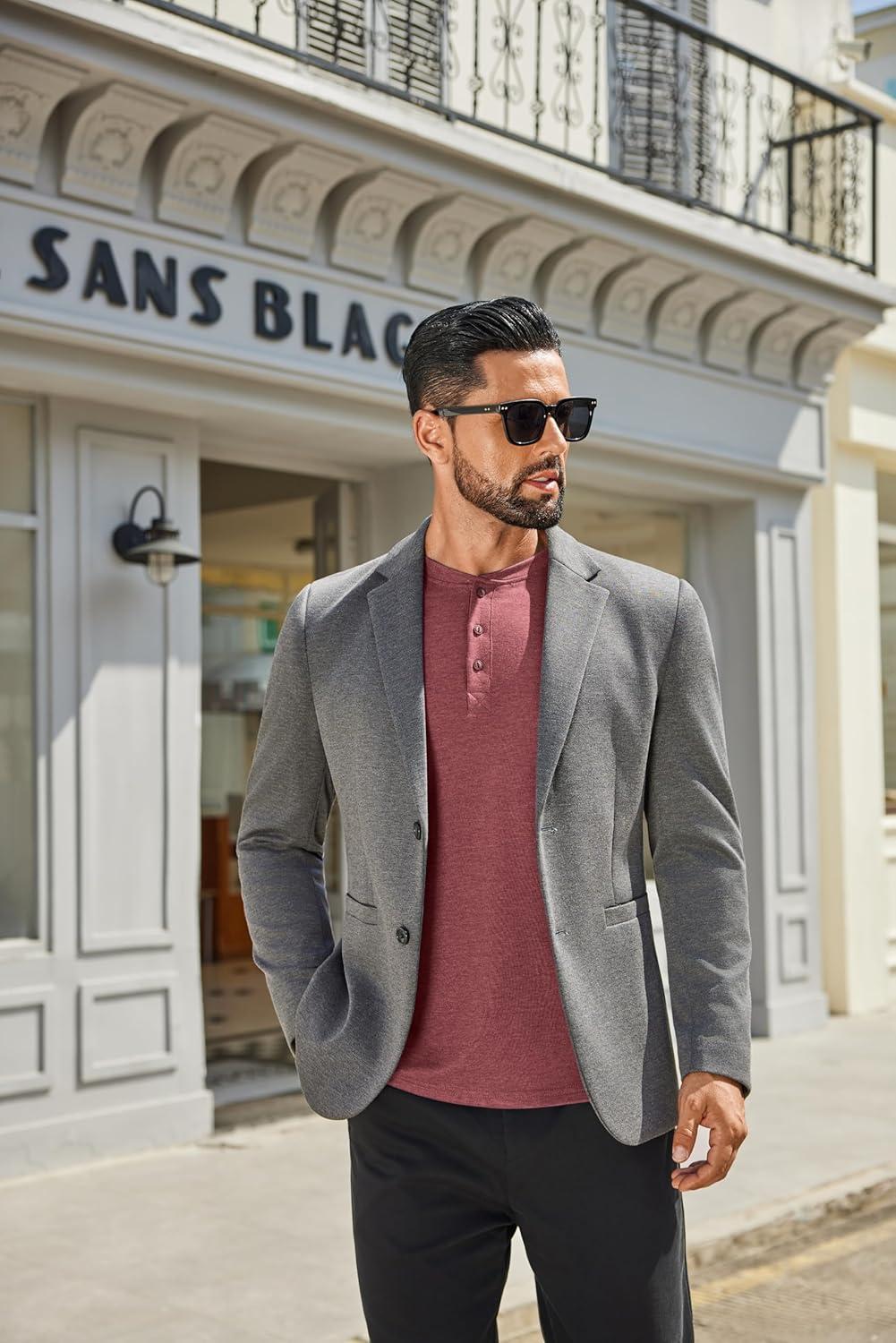 imageCOOFANDY Mens Henley Shirts Long Sleeve Casual Button Shirts Fashion Lightweight Pullover ShirtsWine Red