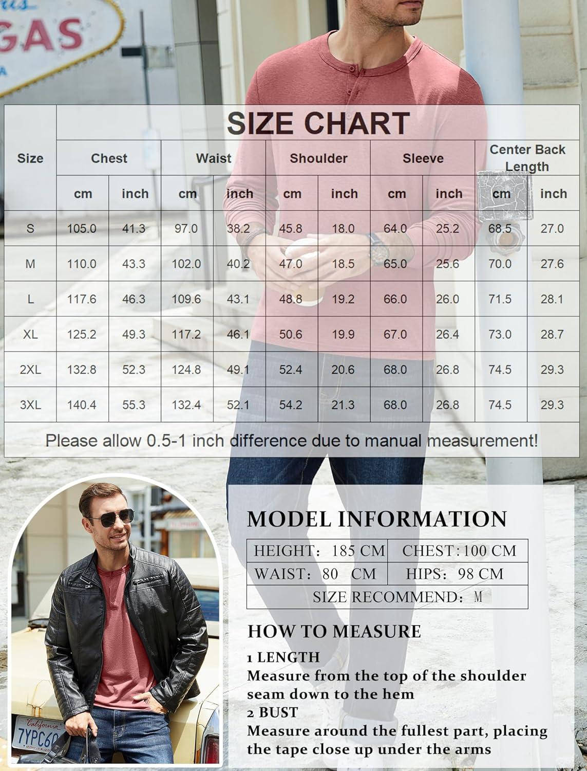 imageCOOFANDY Mens Henley TShirt Long Sleeve Casual Lightweight Pullover Shirts Soft Stretch Basic Tees Fall TopsRed