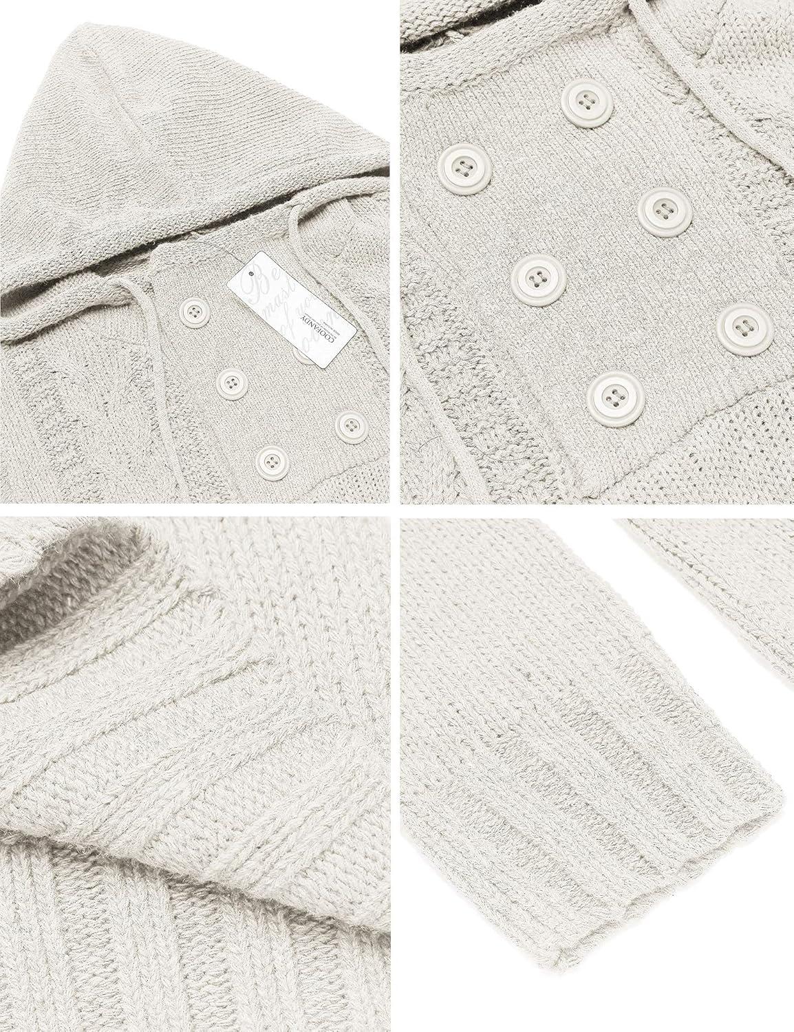 imageCOOFANDY Mens Knitted Hoodies Pullover Casual Long Sleeve Turtleneck SweatersWhite