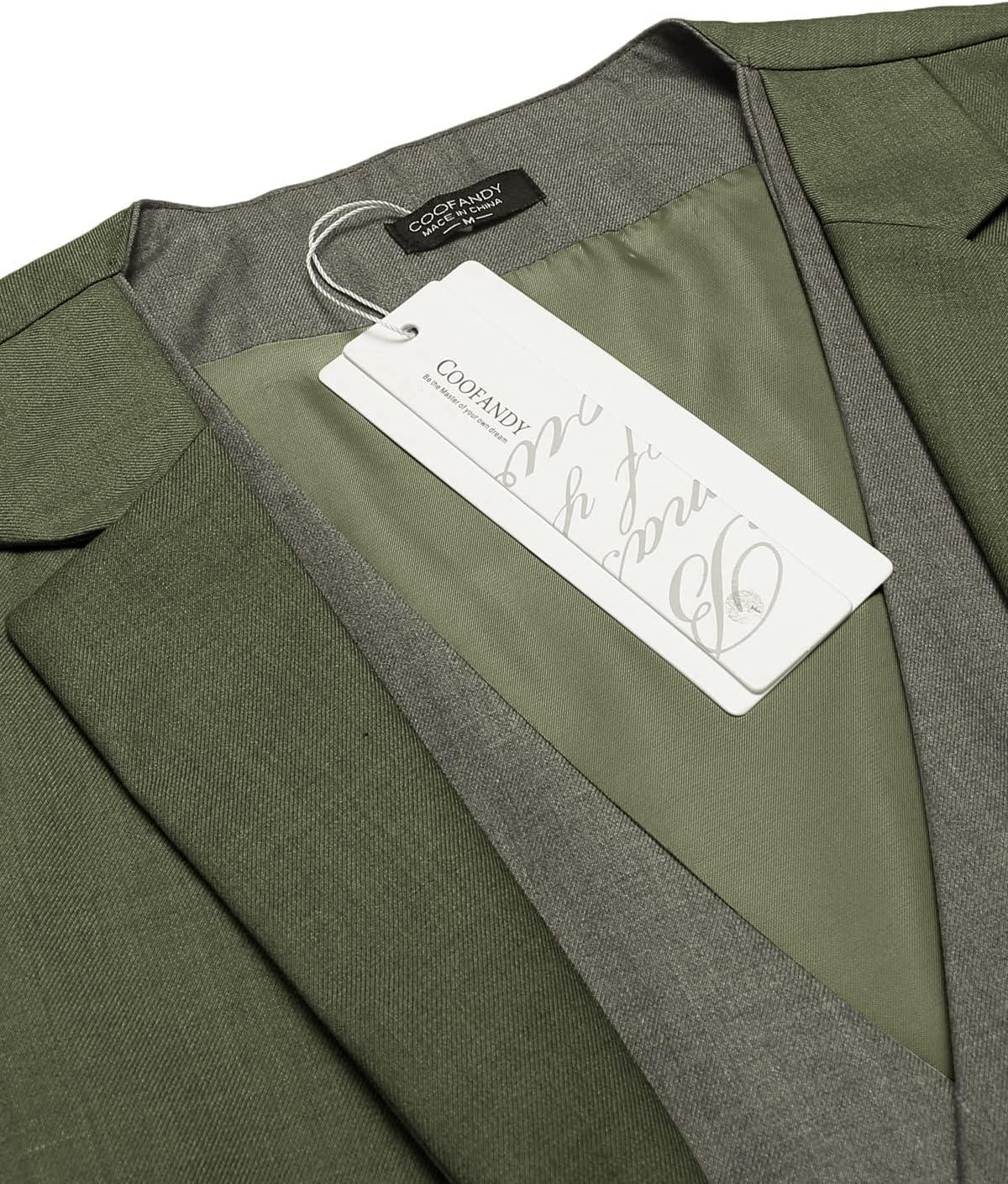 imageCOOFANDY Mens Layered Suit Vest Business Dress Vests Formal Wedding Waistcoat Slim FitArmy Green