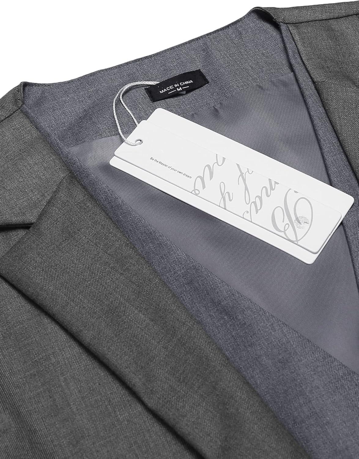 imageCOOFANDY Mens Layered Suit Vest Business Dress Vests Formal Wedding Waistcoat Slim FitDark Gray