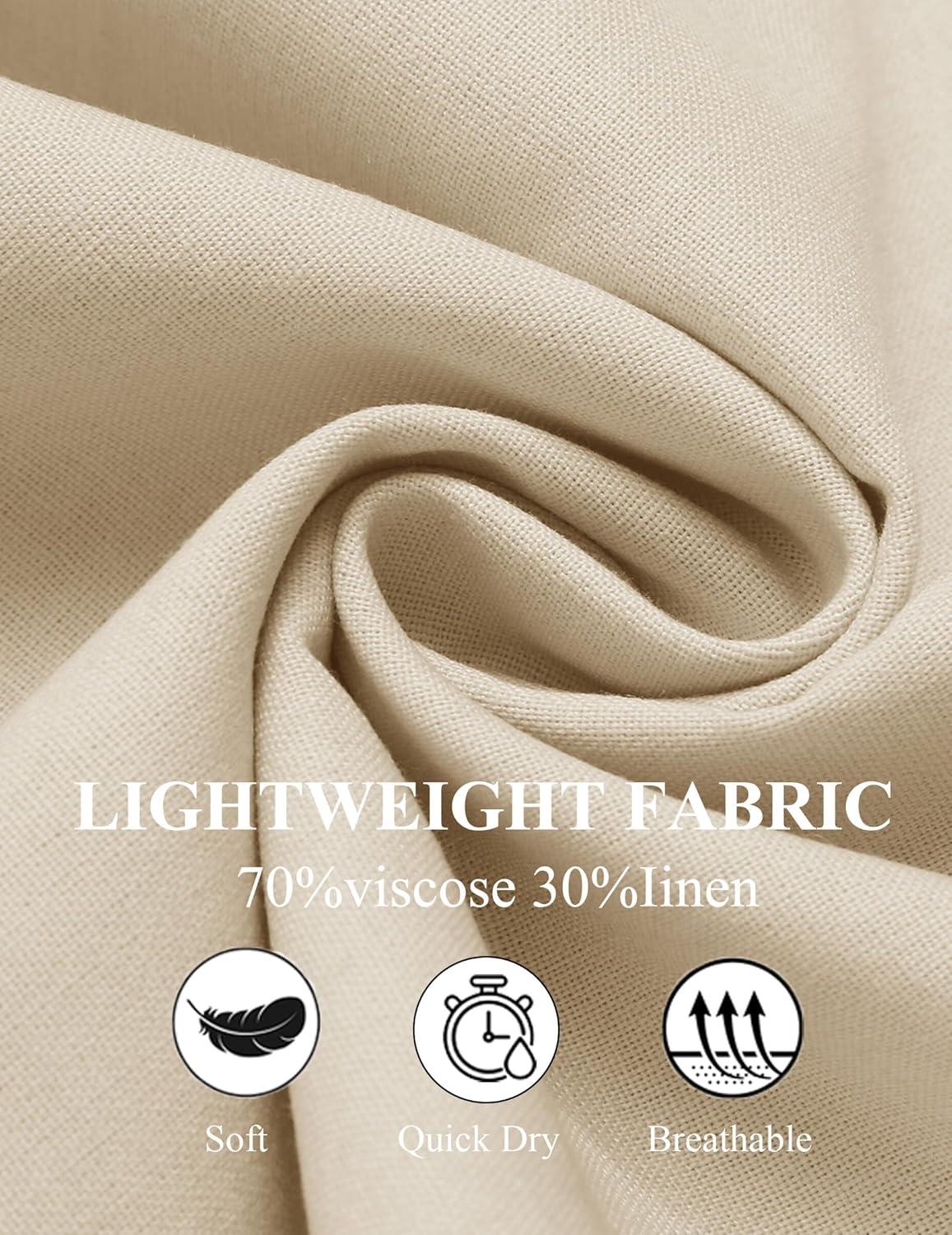 imageCOOFANDY Mens Linen Harem Capri Pants Lightweight Loose 34 Shorts Drawstring Elastic Waist Casual Beach Boho Yoga TrousersBeige