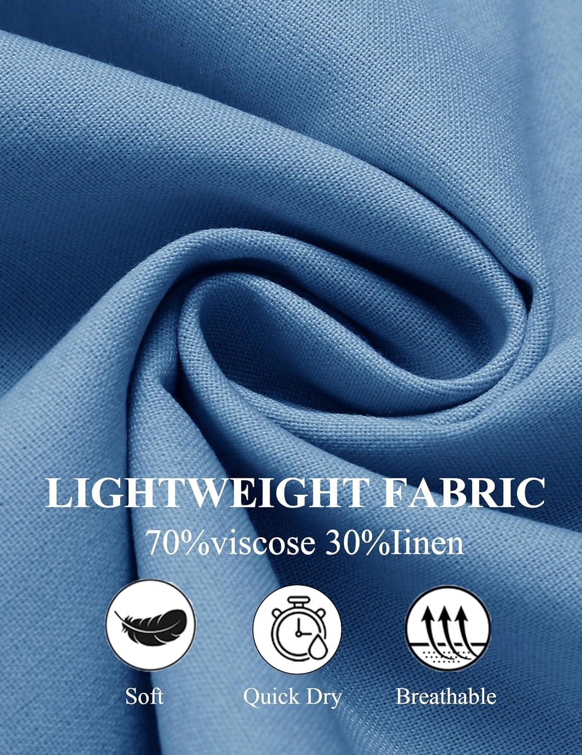 imageCOOFANDY Mens Linen Harem Capri Pants Lightweight Loose 34 Shorts Drawstring Elastic Waist Casual Beach Boho Yoga TrousersLight Blue