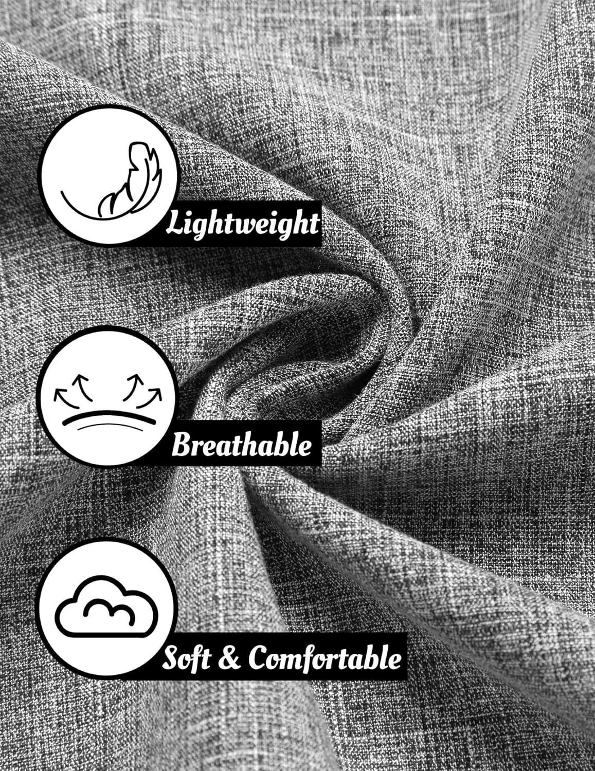 imageCOOFANDY Mens Linen Shirts Short Sleeve Casual Shirts Button Down Shirt for Men Beach Summer Wedding ShirtGrey