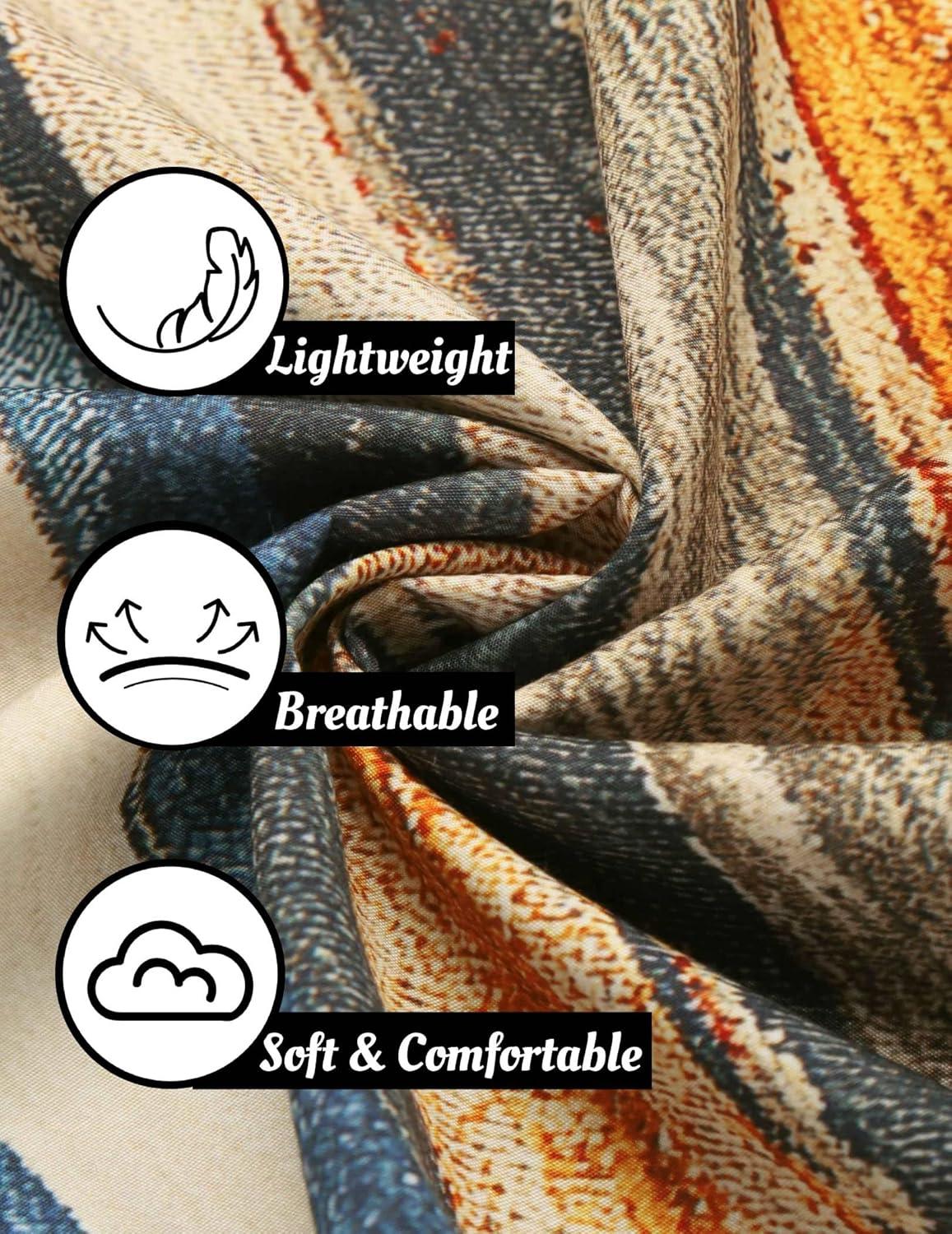 imageCOOFANDY Mens Linen Shirts Short Sleeve Casual Shirts Button Down Shirt for Men Beach Summer Wedding ShirtPainting