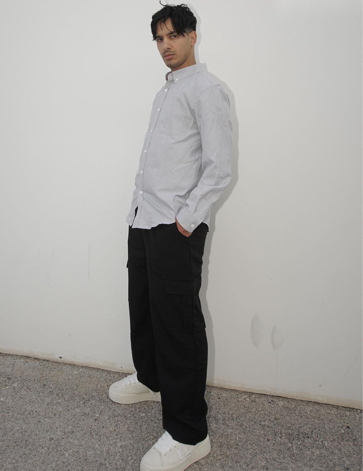 imageCOOFANDY Mens Long Sleeve Button Down Shirt Casual Untucked Shirts for Men Oxford Dress ShirtsLight Gray