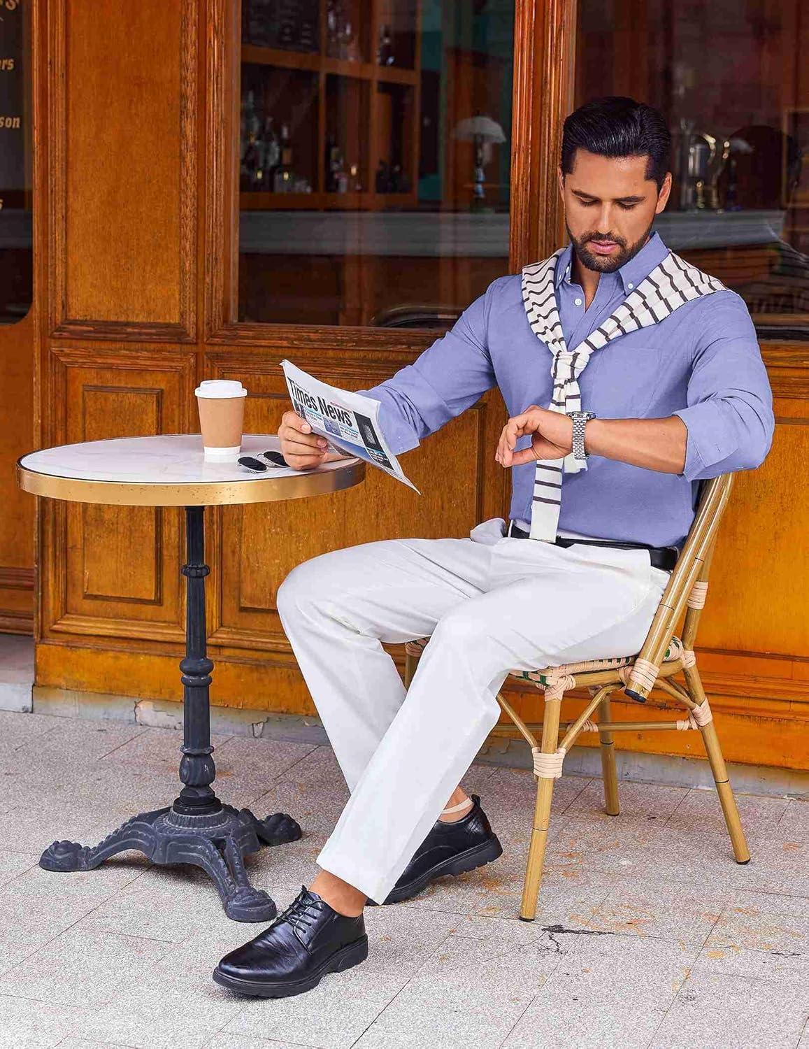 imageCOOFANDY Mens Long Sleeve Button Down Shirt Casual Untucked Shirts for Men Oxford Dress ShirtsRoyal Blue