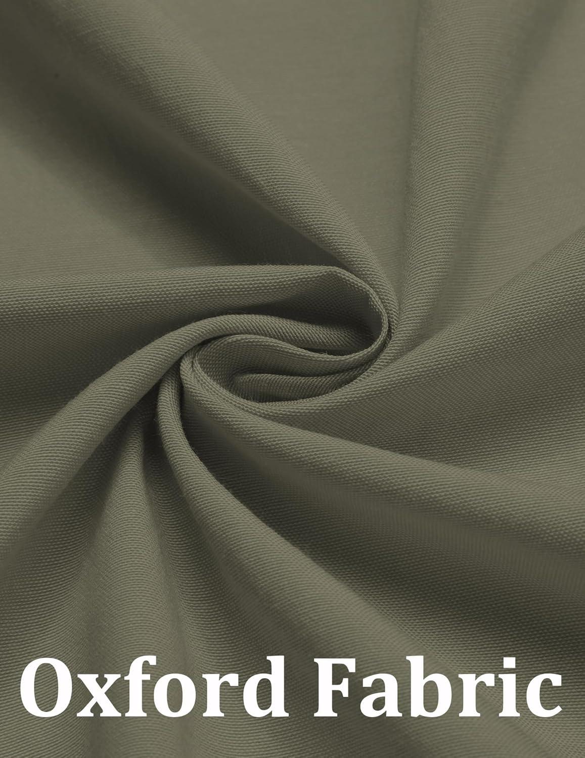 imageCOOFANDY Mens Long Sleeve Oxford Dress Shirts Chambray Button Down Shirt Casual Band Collar ShirtsArmy Green