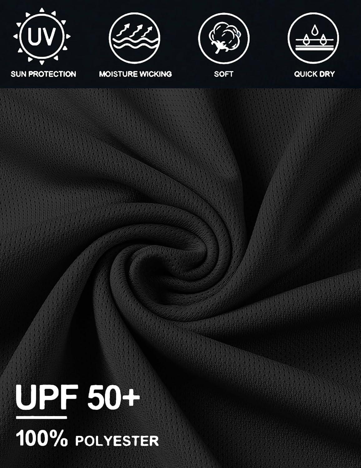 imageCOOFANDY Mens Long Sleeve Polo Shirts Quick Dry Moisture Wicking Lightweight Golf Shirts Casual Collared ShirtBlack