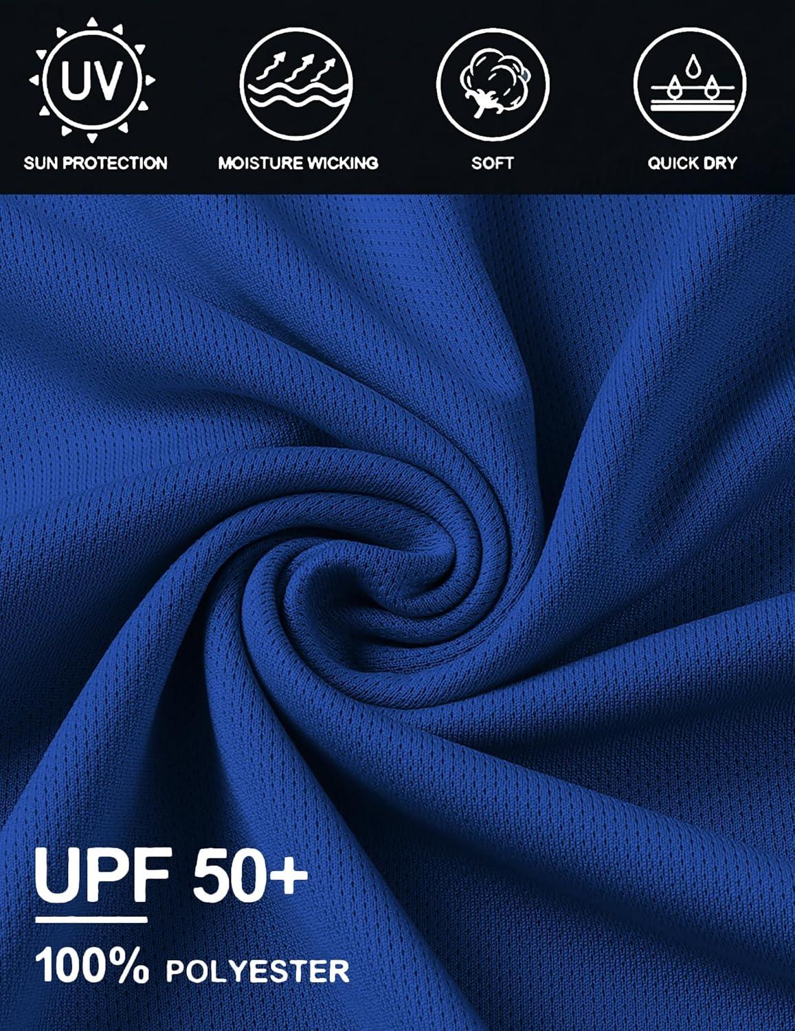 imageCOOFANDY Mens Long Sleeve Polo Shirts Quick Dry Moisture Wicking Lightweight Golf Shirts Casual Collared ShirtDark Blue