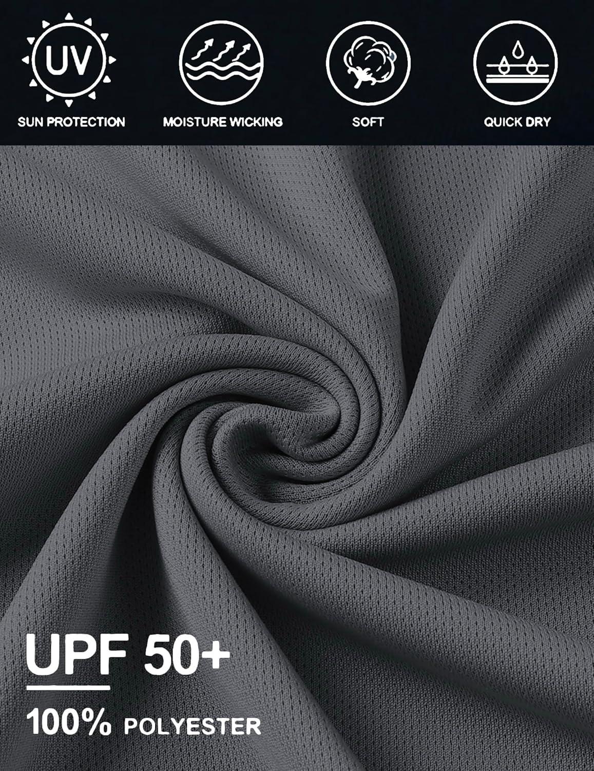 imageCOOFANDY Mens Long Sleeve Polo Shirts Quick Dry Moisture Wicking Lightweight Golf Shirts Casual Collared ShirtDark Grey