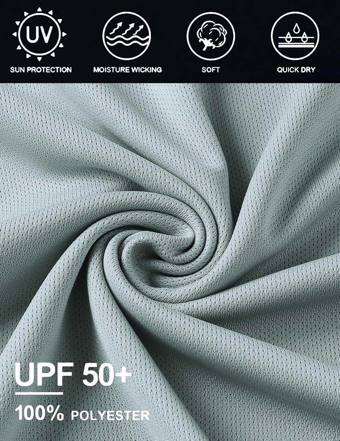 imageCOOFANDY Mens Long Sleeve Polo Shirts Quick Dry Moisture Wicking Lightweight Golf Shirts Casual Collared ShirtLight Grey