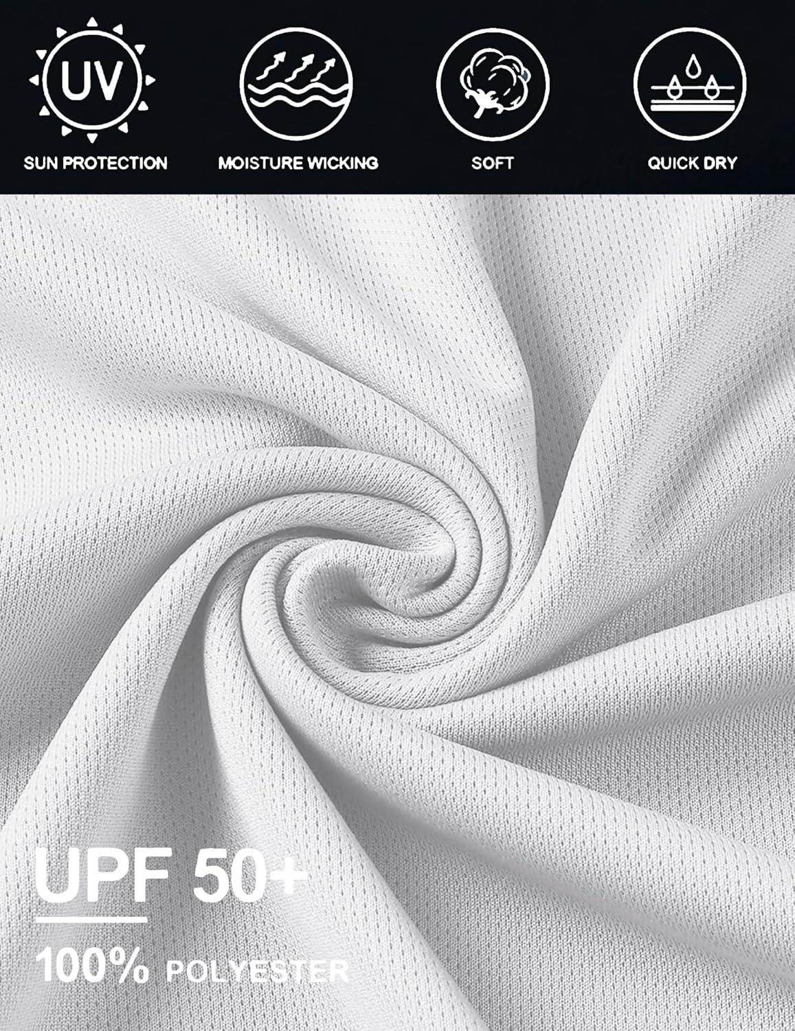 imageCOOFANDY Mens Long Sleeve Polo Shirts Quick Dry Moisture Wicking Lightweight Golf Shirts Casual Collared ShirtWhite