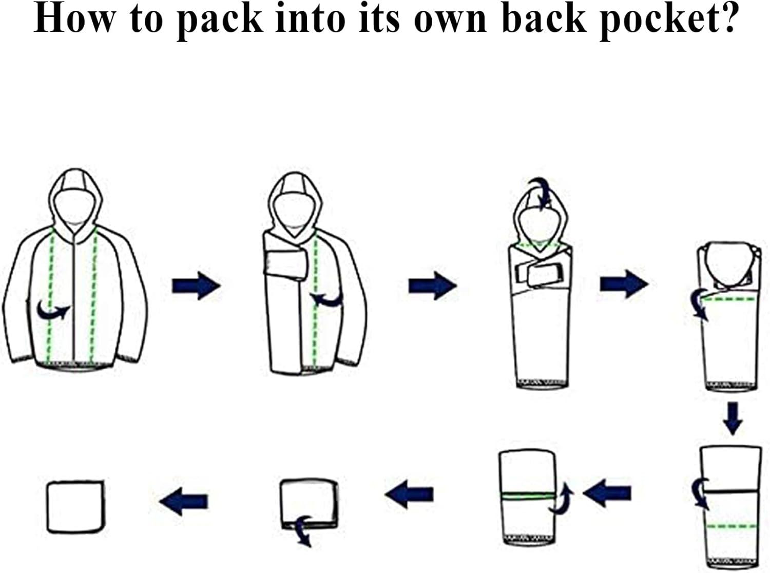 imageCOOFANDY Mens Packable Rain Jacket Lightweight Waterproof Raincoat with Hood Travel Hiking Golf WindbreakerBlack Camo