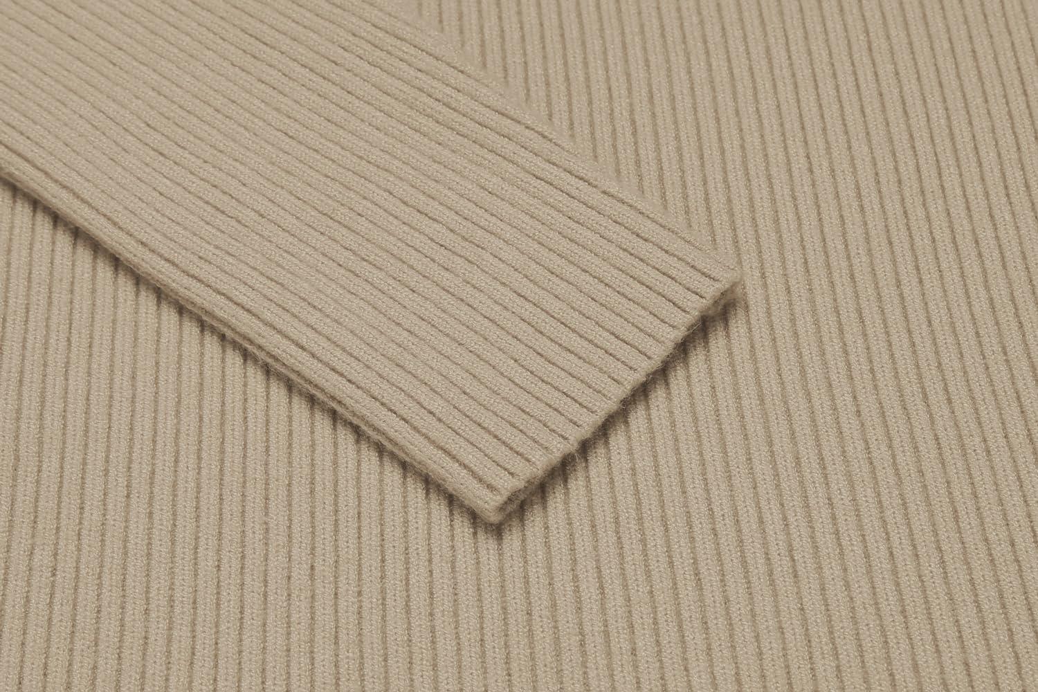 imageCOOFANDY Mens Ribbed Slim Fit Knitted Pullover Casual Turtleneck SweaterCamel Apricot