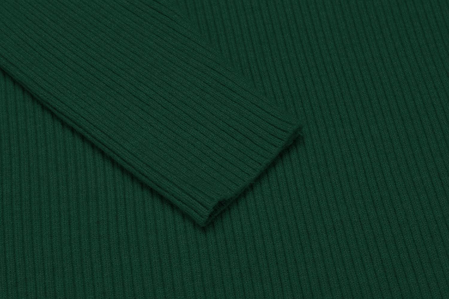 imageCOOFANDY Mens Ribbed Slim Fit Knitted Pullover Casual Turtleneck SweaterHunter Green