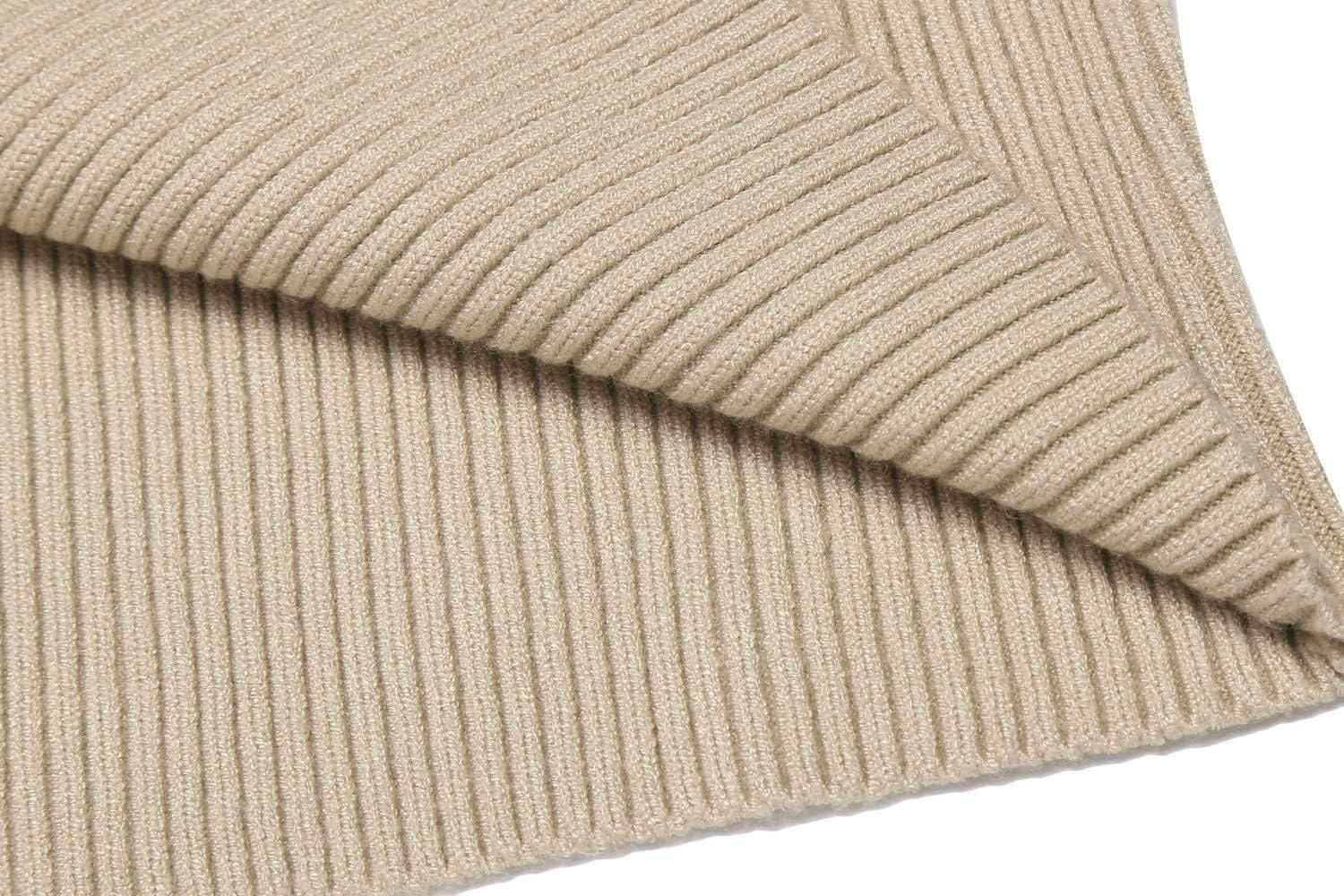 imageCOOFANDY Mens Ribbed Slim Fit Knitted Pullover Casual Turtleneck SweaterKhaki