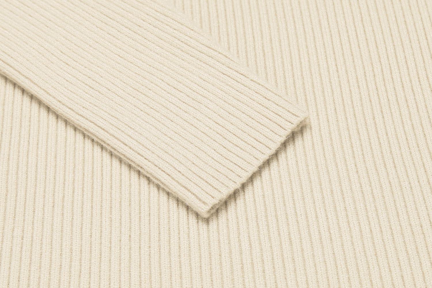 imageCOOFANDY Mens Ribbed Slim Fit Knitted Pullover Casual Turtleneck SweaterLight Apricot