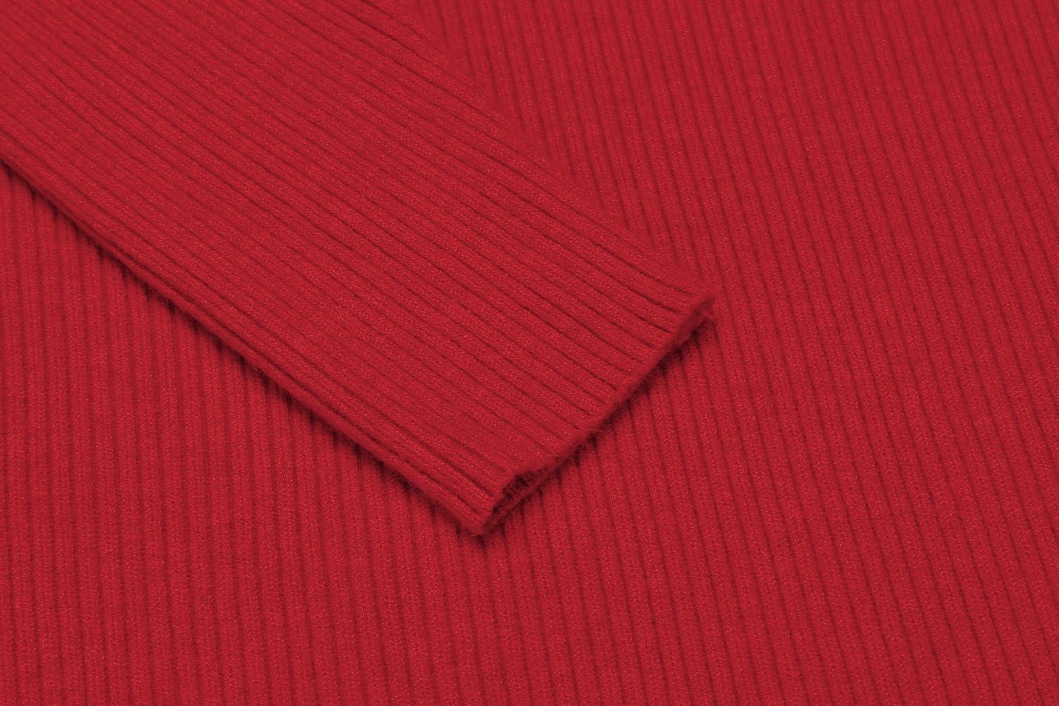 imageCOOFANDY Mens Ribbed Slim Fit Knitted Pullover Casual Turtleneck SweaterRed