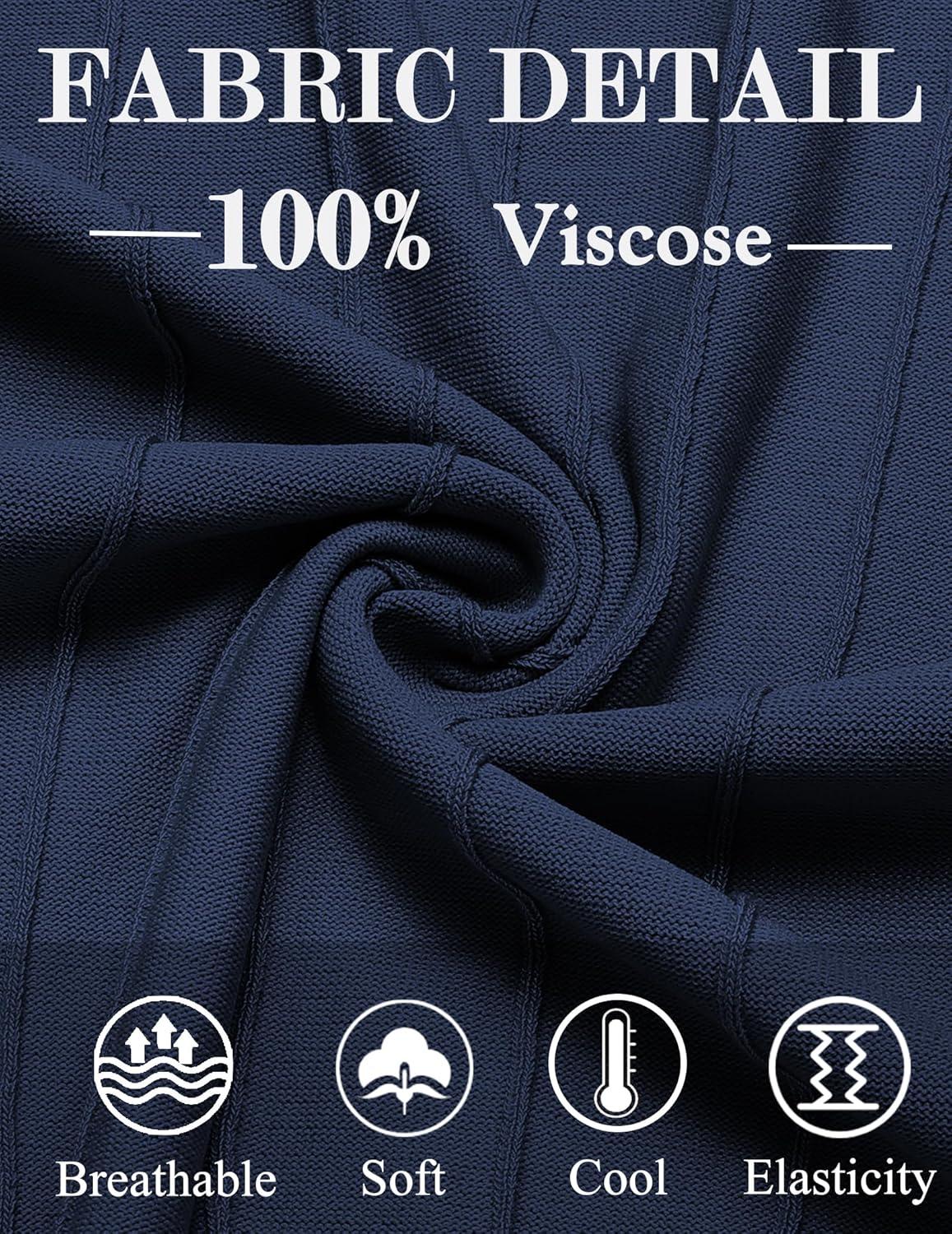 imageCOOFANDY Mens T Shirts Short Sleeve Knit Sweater Shirt Casual Crewneck Ribbed Pullover TeesNavy Blue