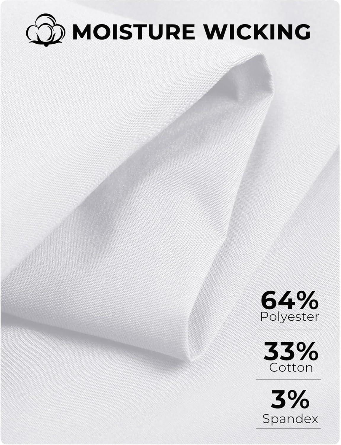 imageCOOFANDY Mens Tech Dress Shirts Long Sleeve Poplin Formal Shirt Casual Button Down ShirtsWhite