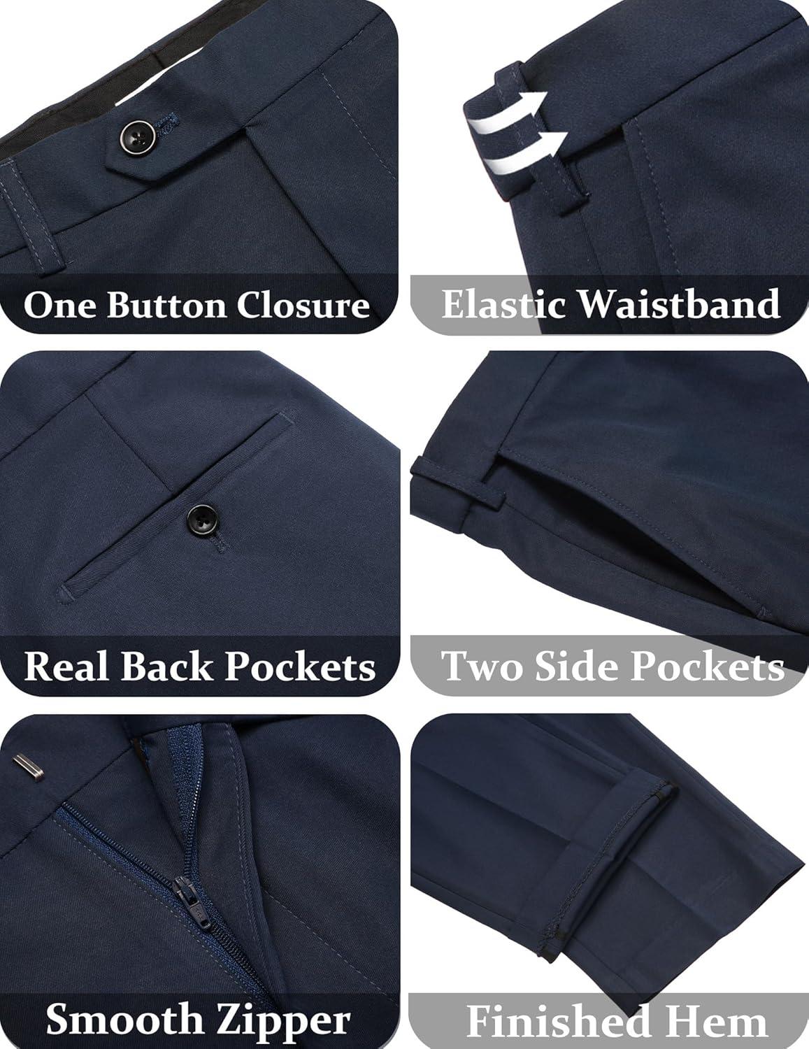 imageCOOFANDY Mens Tuxedo Suit Set Slim Fit 2 Piece Dress Suit Shawl Lapel Tuxedo Jacket Pants for Wedding Dinner Prom PartyNavy