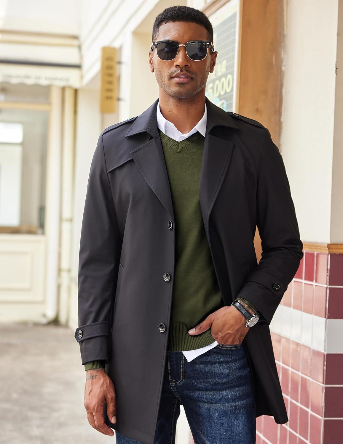 imageCOOFANDY Mens V Neck Sweater Lightweight Knitted Pullover SweatersArmy Green