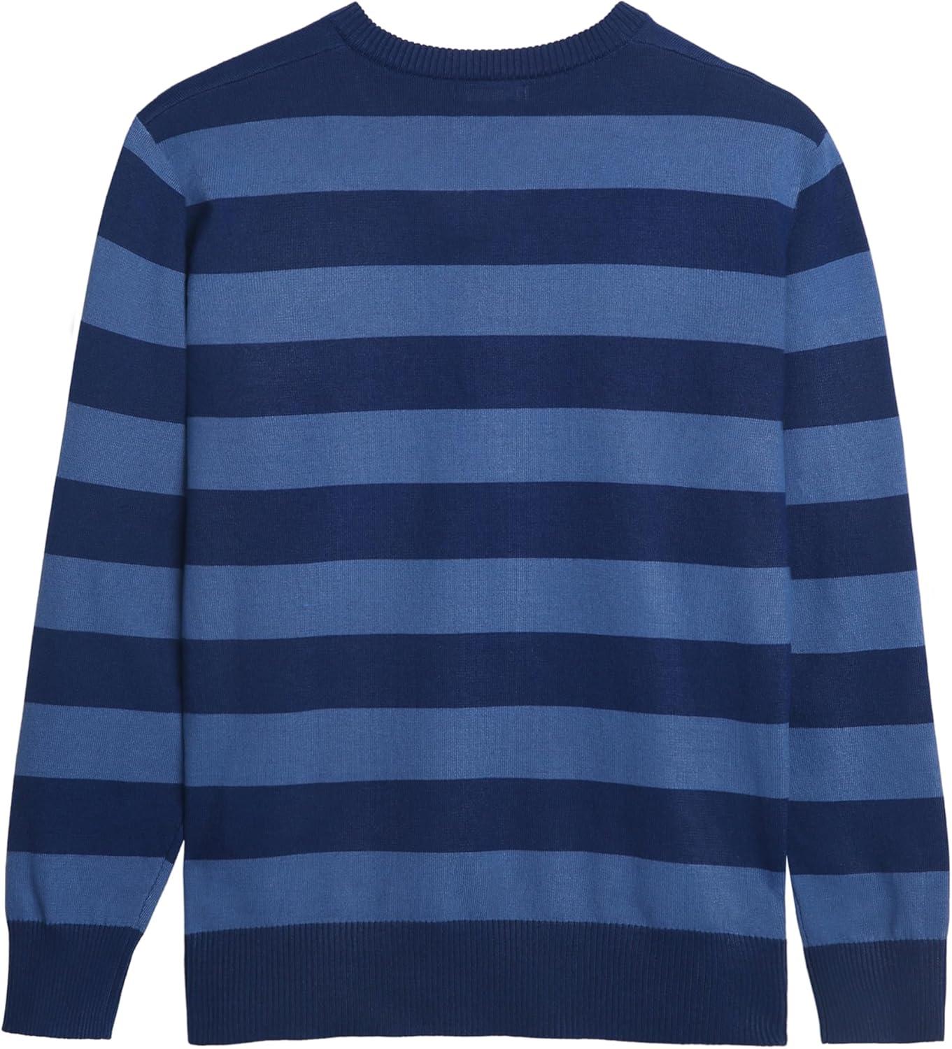 imageCOOFANDY Mens V Neck Sweater Lightweight Knitted Pullover SweatersNavystriped